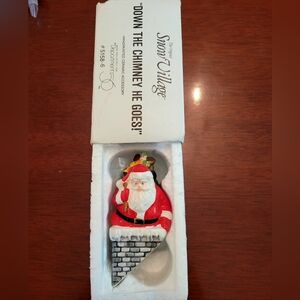 Dept 56 Snow Village Down the Chimney He Goes! Santa Claus